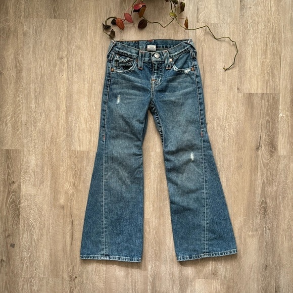 True Religion Girl’s Extreme Flare Boot Cut Jeans Size 8 y2k - Picture 1 of 14